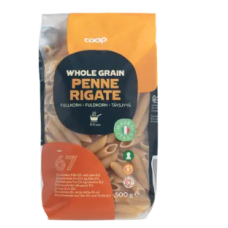 Макаронные изделия из цельного зерна Coop Taysjyva Penne Rigate 500г