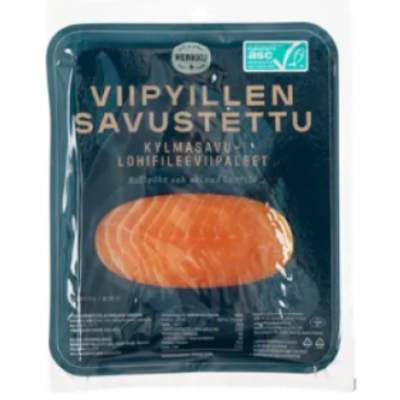 Ломтики лосося холодного копчения Herkku Viipyillen kylmäsavustetut lohiviipaleet 120 г