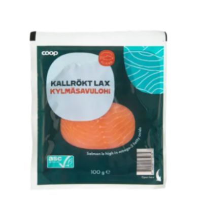 Ломтики лосося холодного копчения Coop Kylmäsavulohiviipaleet ASC 100 г
