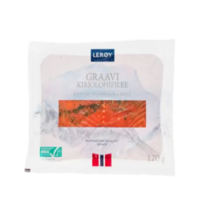 Филе радужной форели слабой соли Leroy graavi kirjolohifilee viipale ASC 120 г