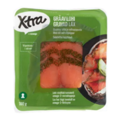 Филе лосося слабой соли с укропом и белым перцем Xtra graavilohiviipaleet 100 г