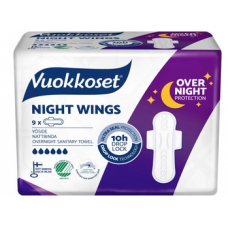 Прокладки ночные с крылашками Vuokkoset Night Wings Yoside 9шт