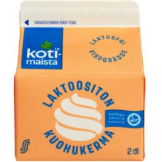 Сливки для взбивания Kotimaista laktoositon kuohukerma 200мл без лактозы 