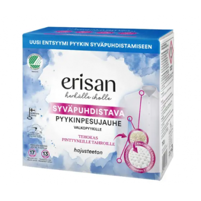 Порошок для глубокого очищения белого белья Erisan Syvapuhdistava 750г Порошок для глубокого очищения белого белья Erisan Syvapuhdistava 750г