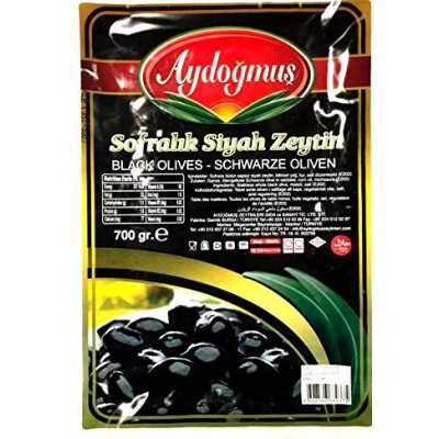 Черные маслины без косточек Aydogus 700г в мягкой упаковке