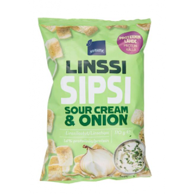 Чипсы из чечевицы со сметаной и луком Rainbow  linssisipsi sour cream & onion 110 г